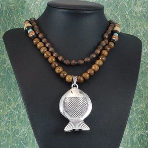 Long Mala Bead Necklace Boho Spiritual Jewelry